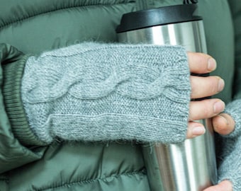 Fingerless Gloves Knitting Pattern | Knit Cable Arm Warmers (PDF Pattern)