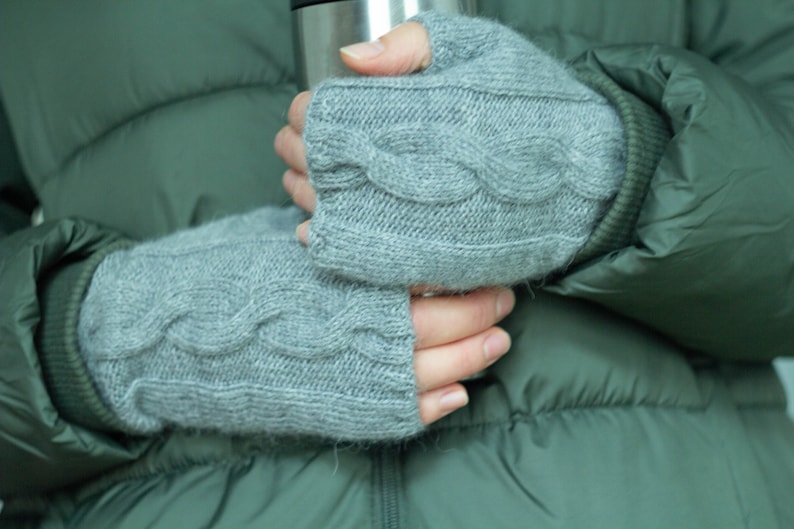 Fingerless Gloves Knitting Pattern Fingerless Mittens Knit Etsy