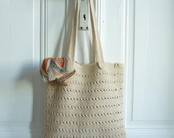 Tragetasche häkeln Muster | Easy Boho Market Shopper (PDF-Schnittmuster)