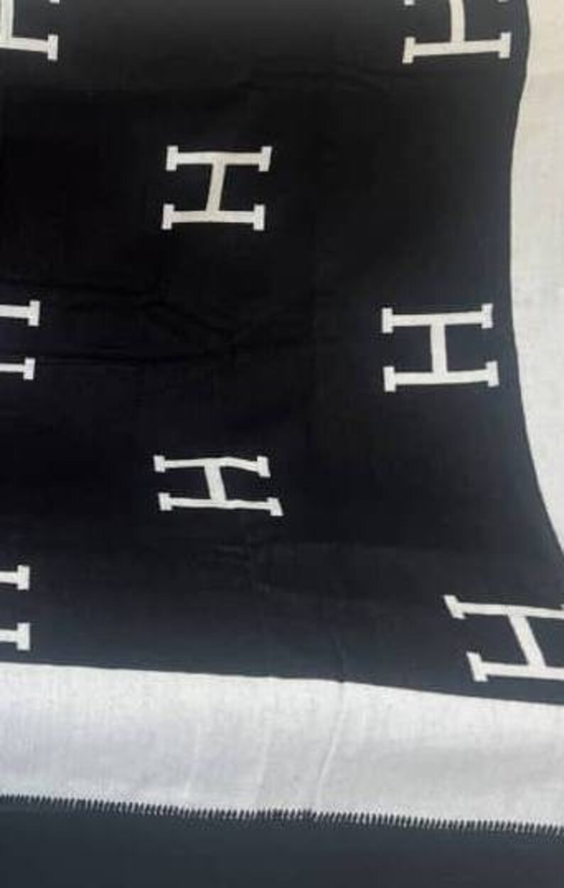 Luxury Black H Cashmere Blanketletter H Blanket Decor Throw Etsy