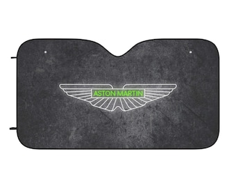 Car Sun Shade with Neon Aston Martin emblem