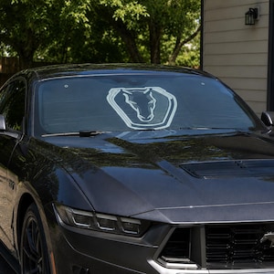Car Sun Shade with Ford Mustang Dark Horse emblem