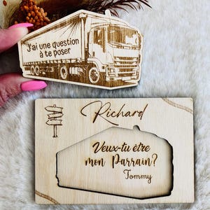 Wooden Godfather Request Truck Theme, Will you be my godfather?