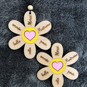 Imán de madera grabado, decoración de madera grabada, regalo de fin de curso escolar, regalo de niñera