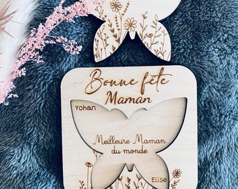 Mom's box, wooden, personalized gift with message, butterfly theme. Mother's Day, Grandmother's Day...