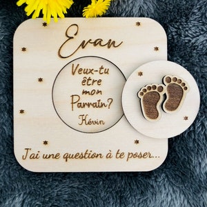 Surprise request godfather godmother personalized engraved in wood, do you want to be my godfather/do you want to be my godmother? Small original box