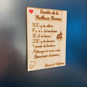 Personalisierter Holzmagnet, Kochrezept, perfektes kleines Geschenk für alle Gelegenheiten