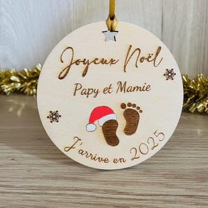 Personalized Christmas ball, waiting for baby, wooden pregnancy announcement, wooden Christmas tree decoration