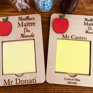 Titular de post it personalizado, regalo de fin de año escolar, mejor maestro