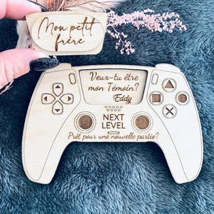 Original witness request in the shape of a game controller. Superb personalized gift for a witness.