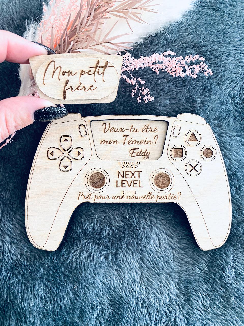 Demande témoin en bois manette de jeu personnalisée