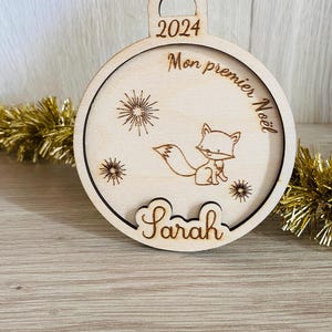 Personalized Christmas Ball, My First Christmas, Wooden Christmas Tree Decoration, Engraved Wooden Christmas Decoration