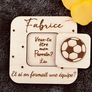 Personalized wooden football godfather/godmother surprise request, do you want to be my godfather/do you want to be my godmother? Small original box