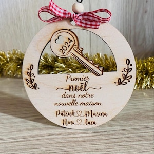Personalized Christmas ball, First Christmas in our new house, home improvement gift, wooden tree decoration