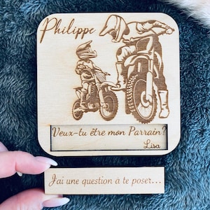 Original motorcycle sponsor request, engraved in wood, a personalized gift with guaranteed effect