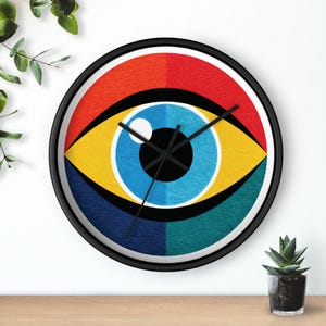 Vibrant Eye Design Wall Clock - Colorful Art Decor, Stylish Home Accent, Gift for Art Lovers, Modern Wall Art, Unique Clock