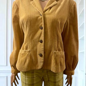 Vintage Jacke 1980er Jahre Cordjacke Dorabella italienische Designerin Schulterpolster schoko M