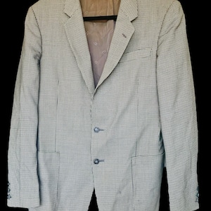 Vintage 1970&#39;s Christian Dior Men&#39;s Jacket Christian Dior Monsieur Houndstooth Blazer Beige and Black Genuine Original Dior Mens Size 38