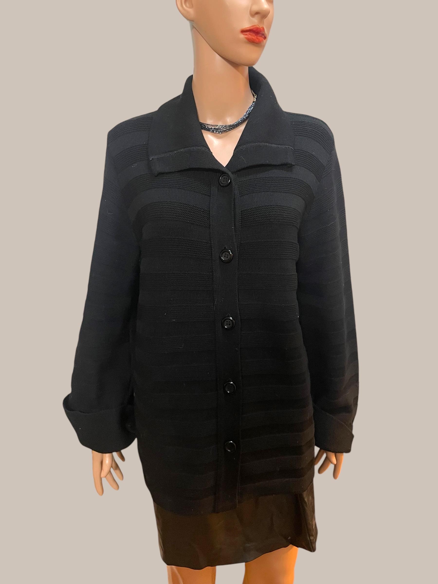 トップス 70s- black virgin wool cardigan 70s Sequin Cardigan, XS to S | Vintage 1970s Black Wool