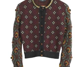 JEAN PAUL GAULTIER angora argyle cardi