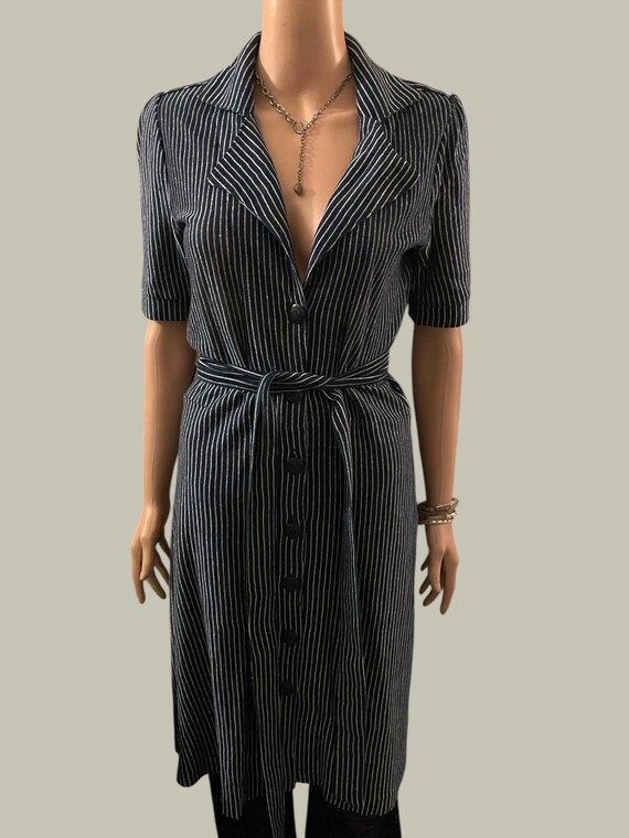 Vintage 90s Sabatini Linen Blend Shirt Dress: Striped Knit, Belted - Made in NZ - Etsy Vintage 90s Sabatini Linen Blend Shirt Dress: Striped Knit, Belted - Made in NZ - Etsy