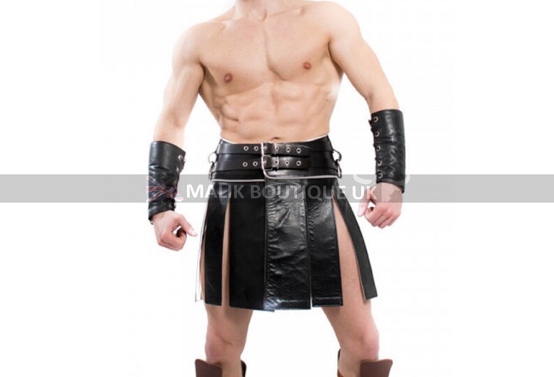 Mens Leather Warrior Kilt Gladiator Kilt Kilt for Man Etsy