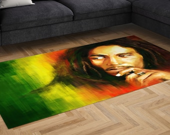 Bob Marley, Bob Marley Themed Rug, Popular Rug, Fantastic Rug, Interesting Home Accessory, Creative Household Product, Non-Slip Rug