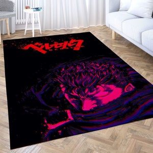 Anime Rug, Anime Swordsman Rug, Anime Character, Anime Manga Decoration Gift, Cool Wall Rug, Gift for Him, Japanese Anime Manga Rug Print