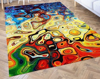 Colorful Art Rug, Graffiti Patterned Rug, Spectrum Rug, Colorful Graffiti Carpet, Multicolored Rug, Artistic Rug, Rainbow Carpet