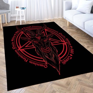 Devil Pattern Rug, Red Devil Design Carpet, Devil Figure Rug, Devil Themed Rug, Living Room Rug, Devil Custom Carpet, Area Rug