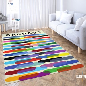 Bauhaus Colorful Carpet, Kids Room Decor, Play Mat, Game Room Mat, Modern Home Decor, Rainbow Rug, Home Decor Rug, Pink Rug, Popular Rug