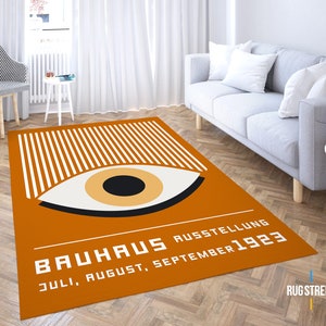 Bauhaus Single Eye Carpet, Bauhaus Exhibition Print, Bauhaus Brown Rug, Modern Rug, Popular Rug, Custom Design, New Home Gifts, Area Rug