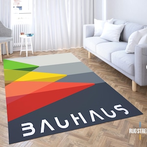 Bauhaus Concept Rug, Abstract Carpet, New Home Decor, Colorful Room Carpet, Mid-Century Rug, Area Rug, Bedroom Rug, Trendy Rug