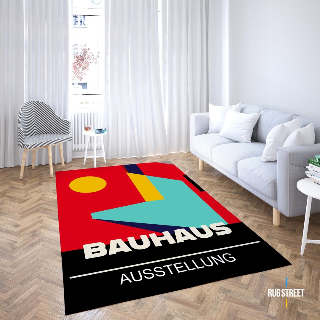 Bauhaus Architecture Rug, Abstract Carpet, Minimalist Home Decor ...