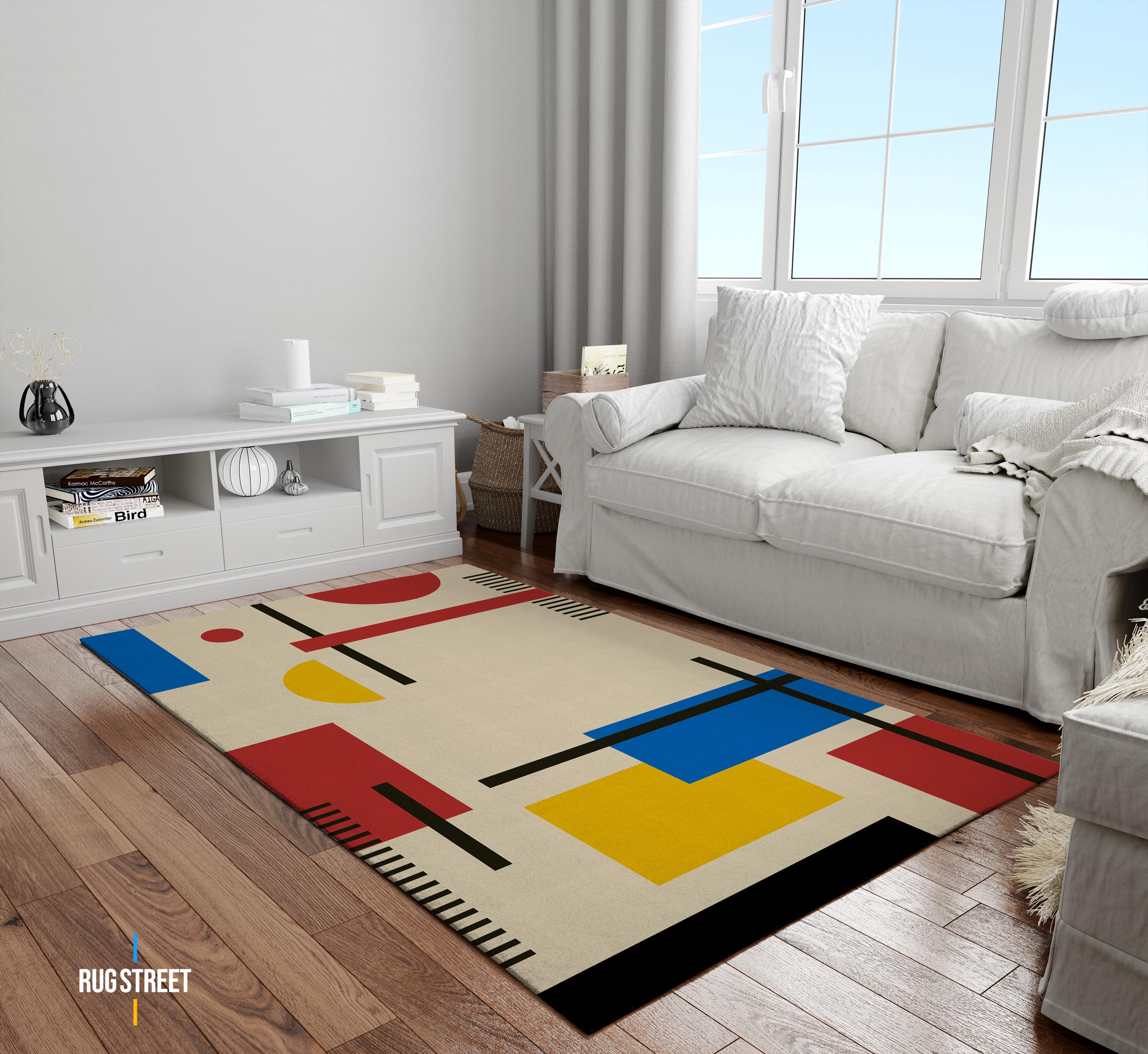 Bauhaus Rug, Bauhaus Design Carpet, Minimalist Home Rug, Abstract Home ...