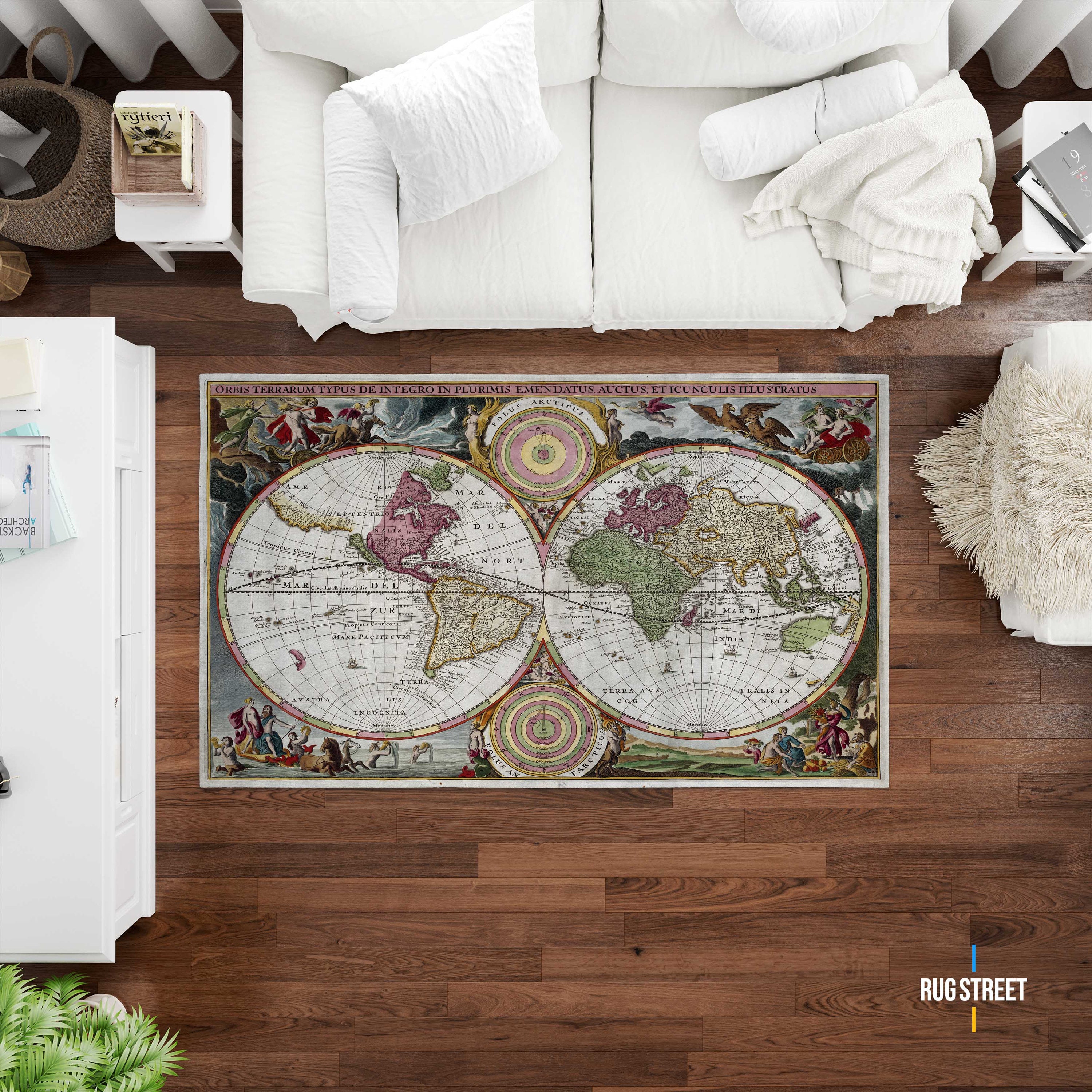 World Map Rug, World Geography Rug, Vintage World Map Rug, Old World ...