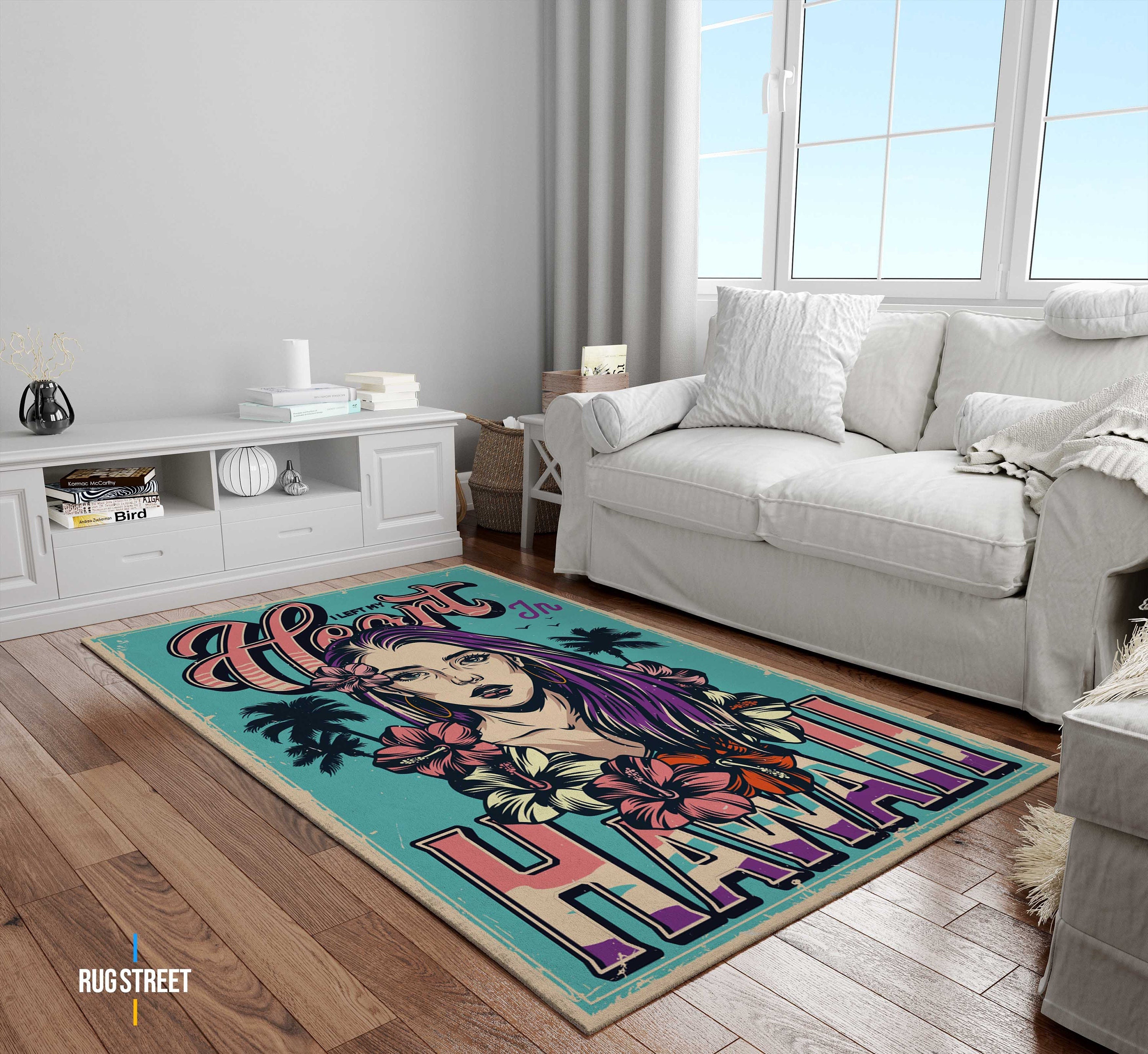 Lady Rugs Hawaiian Girl Rug, Hawaii Style Rug, Modern Art Rug, Summer Season ...