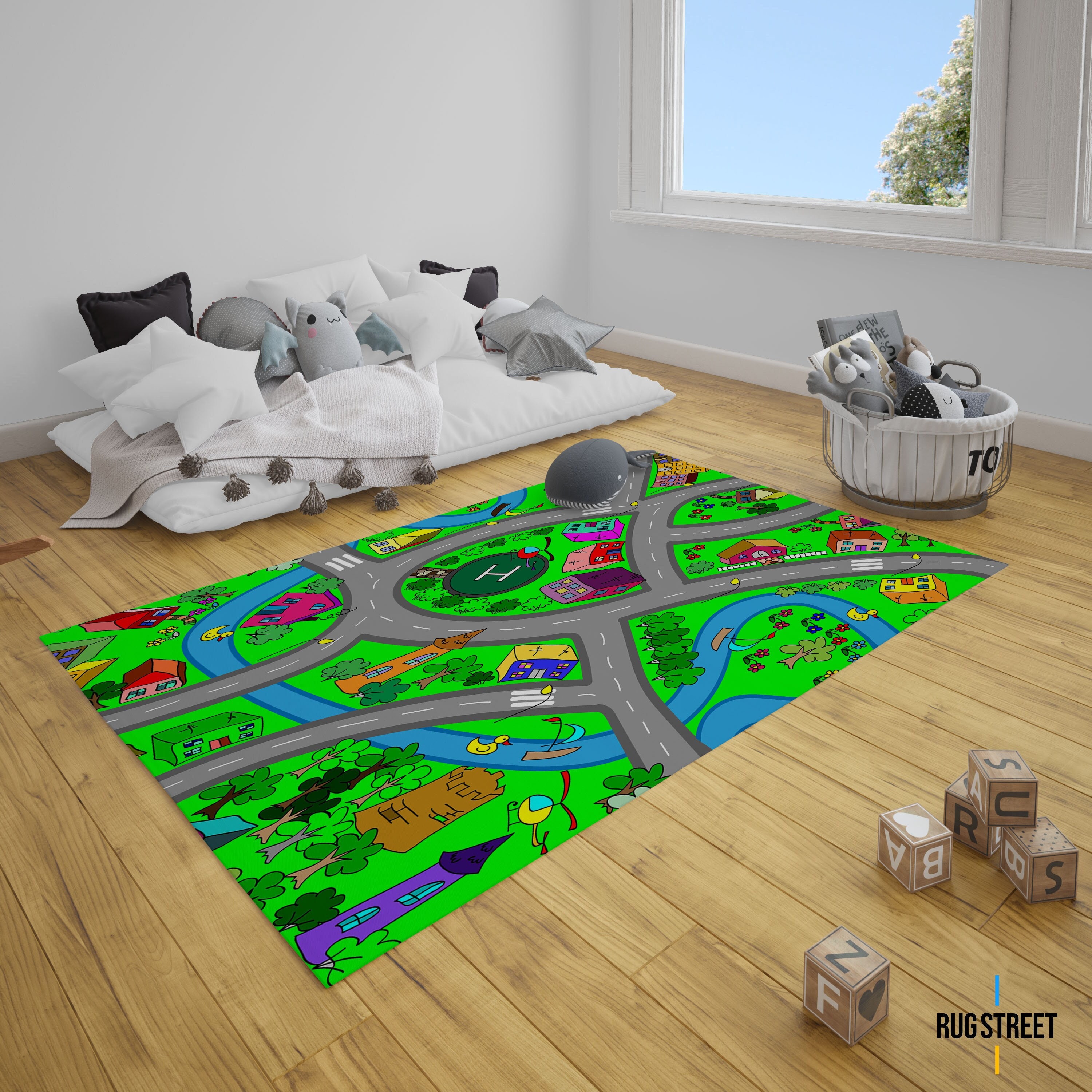 Kidsroad Rug, Game Rug, Nursery Rug, Kids Room Decor, Gift for Kids,  Learning Rug for Kids, City Map Rug, Nordic Rug, Pattern Rug - Etsy, image size:3000x3000