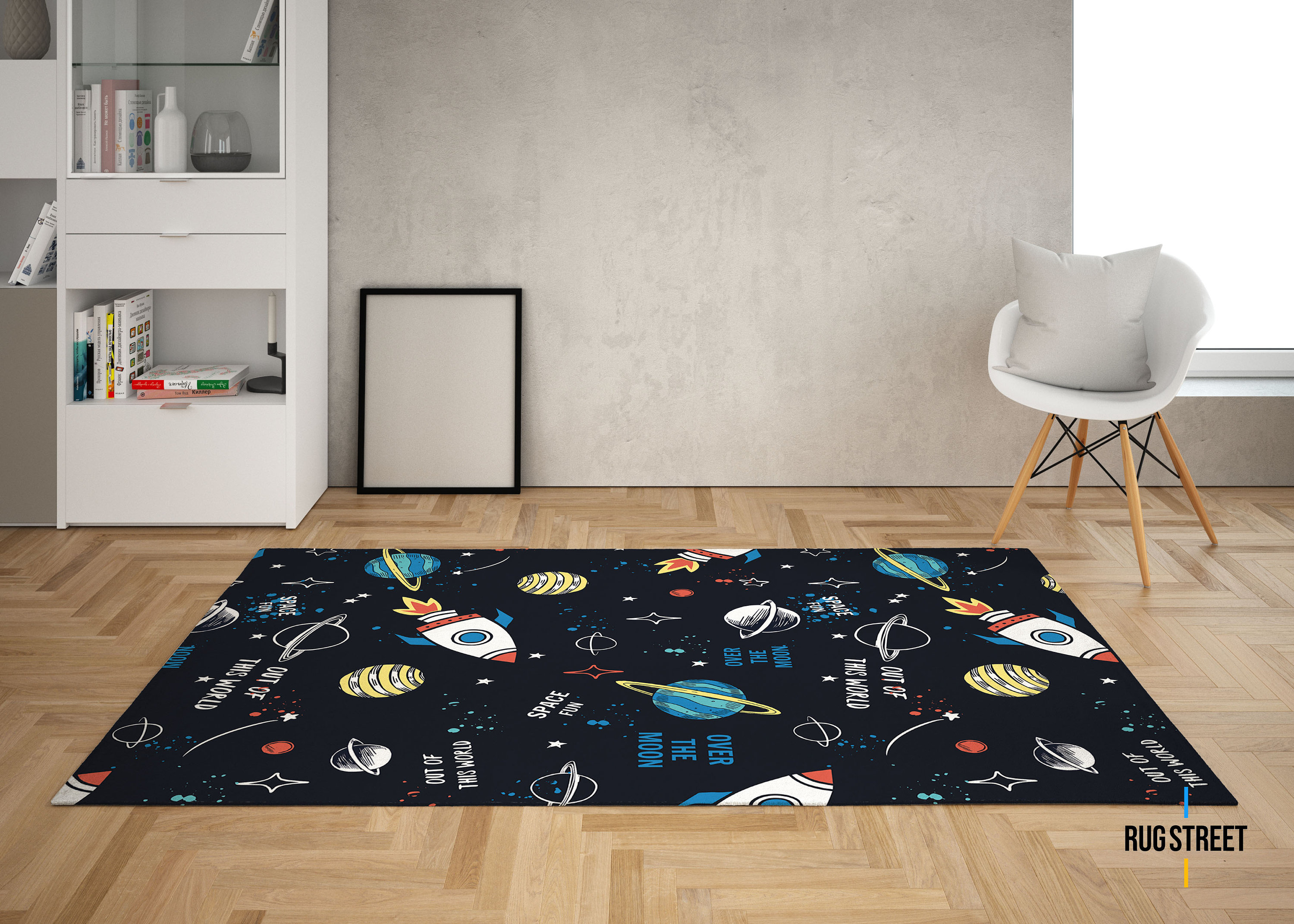 Discover Galaxy Rug, Space Pattern Rug, Planet Rug, Children's Favorite Rug, Kids Game Rug