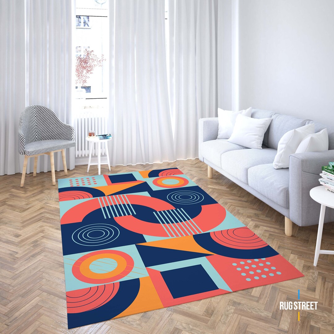 Rcc Rugs Modern Abstrack Rug, Colorful Rug, Minimalist Rug, Custom Rug ...