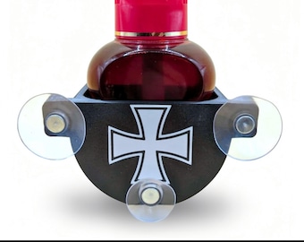 Poppy Iron Cross suction cup mount for truck windshield