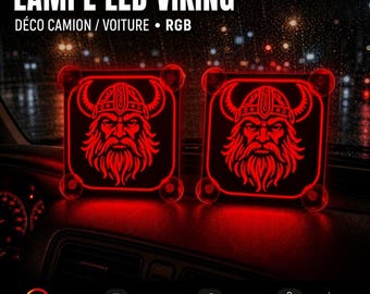 Viking LED Car Decor RGB – Truck Interior Light USB, Ambient Lighting for Car & Semi Truck, Trucker Gift, Viking Decoration