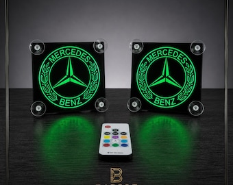 Customizable Mercedes-Benz LED Lamp – Illuminated Truck Windshield Sign – Truck Cab Decoration – USB Heavy Duty Accessory