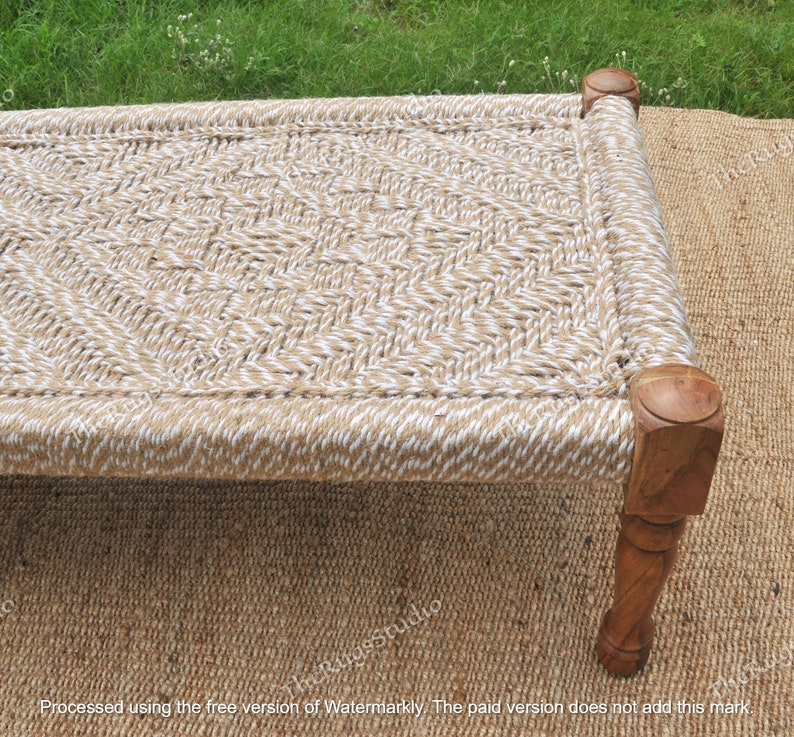 Handmade Woven Bench Jute Cot Bench Sustainable Furniture Etsy