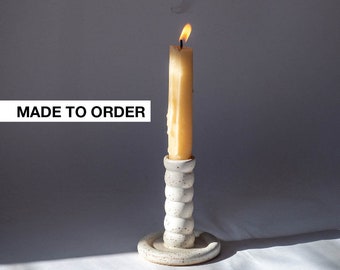 Candleholder, Handmade Ceramic Candlestick Holder, Cozy Evening Candle Decoration (Made to Order)