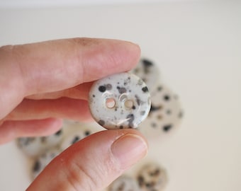 Handmade Ceramic Buttons: Ink Splash Glaze, Sewing, Knitting (Set of 4)