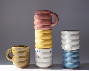 Espresso Cups, Ceramic Shot Glasses Handmade Bubble Mugs (Ready to Ship)