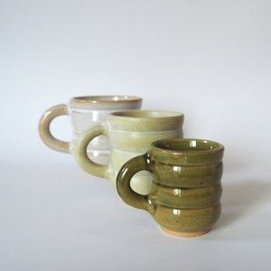 Cappuccino Cup, Handmade Ceramic Mug, Tea Cup, Bubble Cup Ready to Ship image 4