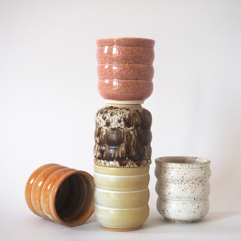 Cappuccino Cup, Handmade Ceramic Mug, Tea Cup, Bubble Cup Ready to Ship image 1