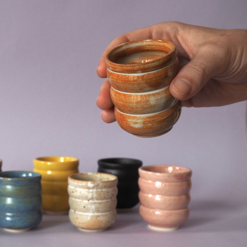 Espresso Cups, Ceramic Shot Glasses Handmade Bubble Mugs Ready to Ship image 4